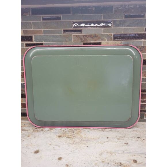 Cottagecore Serving Tray, Vintage Autumn Decor, Pink Lap TV, Fall Maple Leaves - Picture 6 of 7